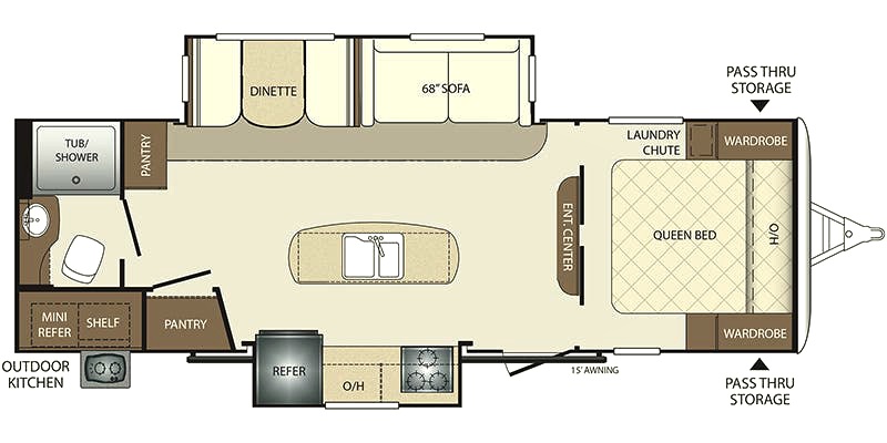Wanderer - 30ft 2-slide Roomy couples/small family suite. Sleeps 5, Dry camping friendly