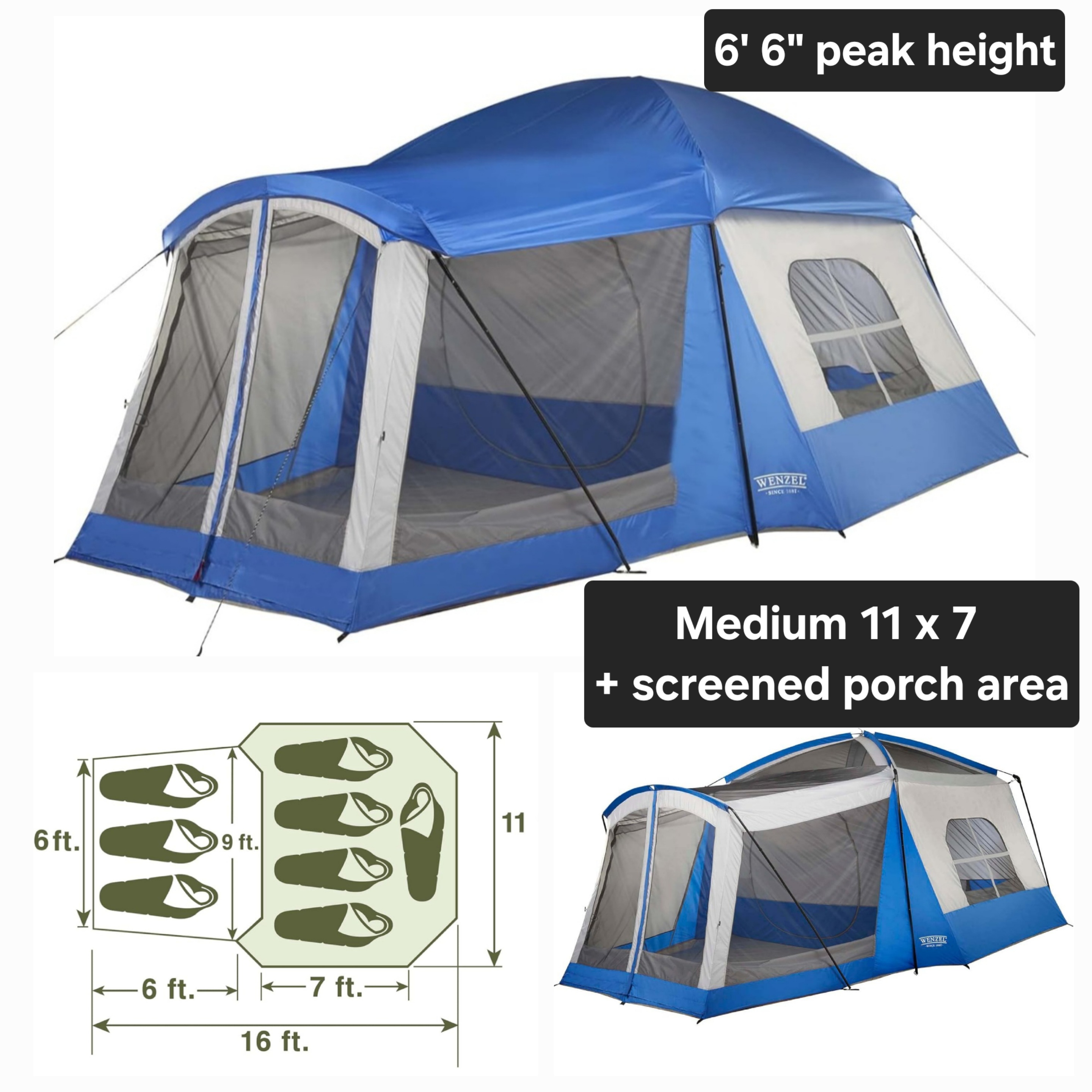 Tent Package 2- 11x7 with screen porch. $575 for Weekend
